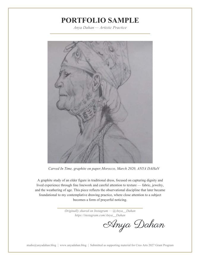Carved In Time, graphite on paper, Morocco, March 2020. — Anya Dahan